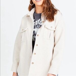 Altar'd State Cream Fleece Jackie Shacket - M